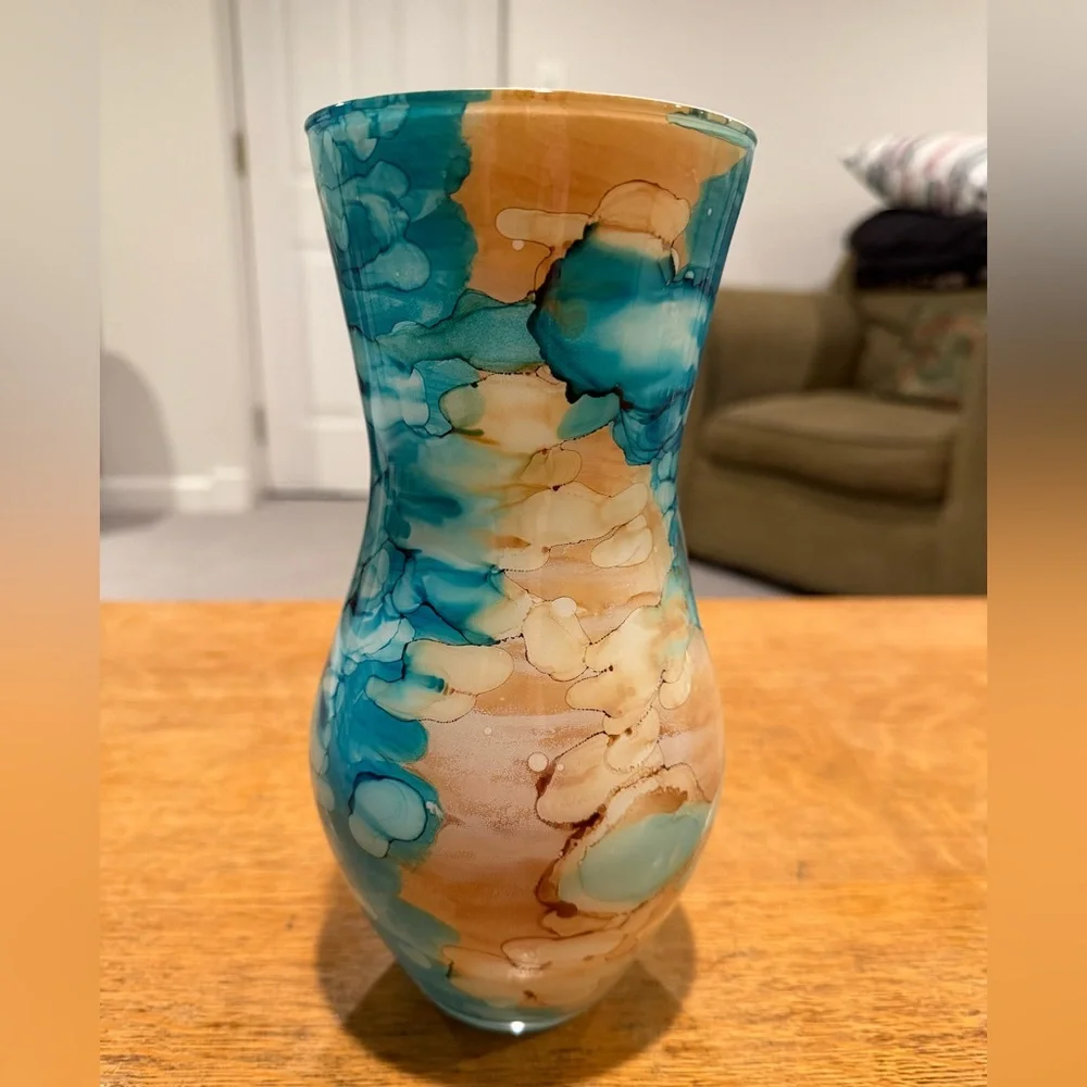 Vintage Vidi 10” Glass Italian handmade vase